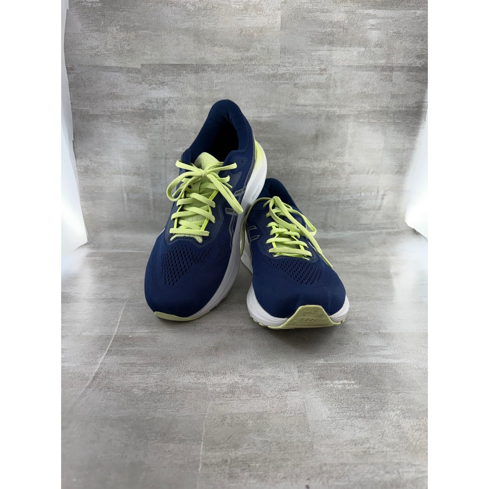 ASICS GT-1000 13 Women Sz 11 Wide Navy Lime Green Running Shoes 1012B662